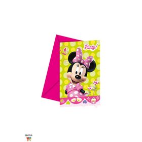 KullanAtMarket Minnie Pembe Fiyonklu Davetiye