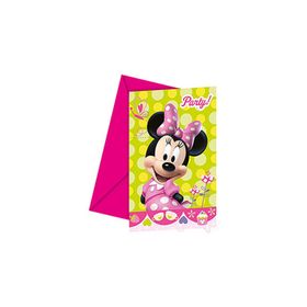 KullanAtMarket Minnie Pembe Fiyonklu Davetiye