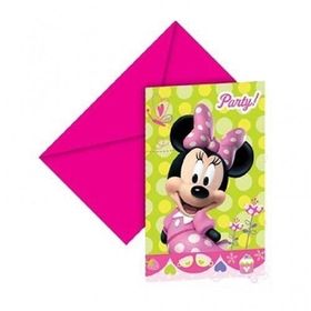 KullanAtMarket Minnie Pembe Fiyonklu Davetiye