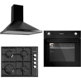 Kumtel A6 S2 - Ko-410BF - LX-705 Siyah 3'lü Ankastre Set