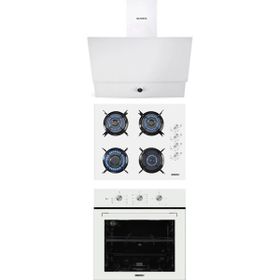 Kumtel A66-S2 MT - DA6-830 - KO-40TAHDF Beyaz 3'lü Cam Ankastre Set
