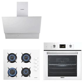 Kumtel B66-S2 DDT - KO-40TAHDF - DA6-835 Beyaz Cam Ankastre Set
