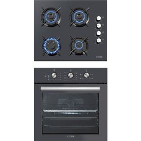Kumtel B66-SF2(MT) - KO-40TAHDF Antrasit 2'li Cam Ankastre Set