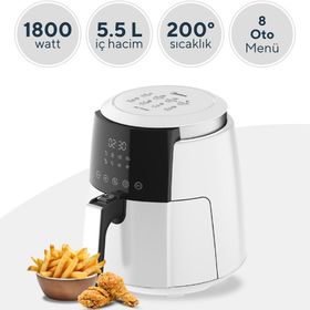 Kumtel HAF-02 XL 5.5 lt Digital Fastfryer Beyaz Airfryer