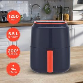 Kumtel HAF-09 5.5 lt XL Lacivert Digital Airfryer