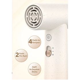 Kumtel HHD-07 Bej Mini Saç Kurutma Makinesi