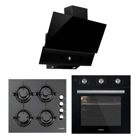 Kumtel KO-A6SF2-MT - KO-40 TAHDF - DA6-830 Siyah Cam Ankastre Set
