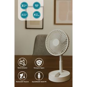 Kumtel KUF-106 Şarj Edilebilir Masa ve El Fanı