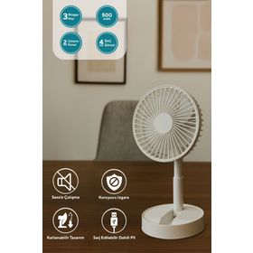 Kumtel KUF-106 Şarj Edilebilir Masa ve El Fanı