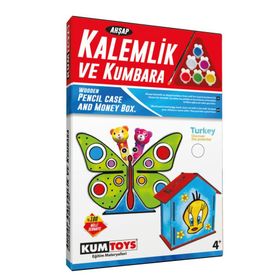 Kumtoys 5304 Ahşap Kalemlik ve Kumbara Seti