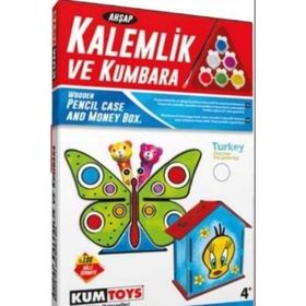Kumtoys 5304 Ahşap Kalemlik ve Kumbara Seti