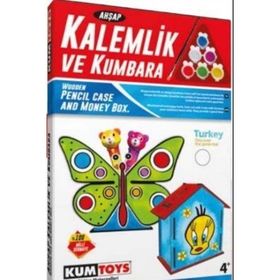 Kumtoys 5304 Ahşap Kalemlik ve Kumbara Seti