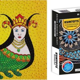 Kumtoys Tavus Kuşu Desenli 30x40 cm Jel Mozaik Kabartma Sanatı