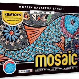 Kumtoys Tavus Kuşu Desenli 30x40 cm Jel Mozaik Kabartma Sanatı