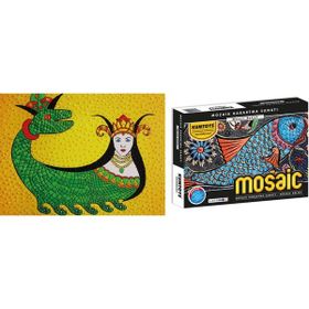 Kumtoys Tavus Kuşu Desenli 30x40 cm Jel Mozaik Kabartma Sanatı