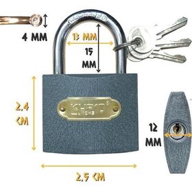 Kupa Gri 25 mm 3 Anahtarlı Asma Kilit