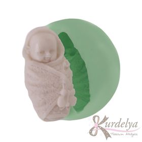 Kurdelya Kundakta Minik Bebek Silikon Kalıbı