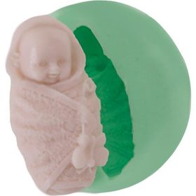 Kurdelya Kundakta Minik Bebek Silikon Kalıbı