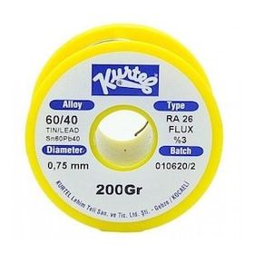 Kurtel 0.75 mm 200 gr %60 Kalay %40 Kurşun Lehim Teli