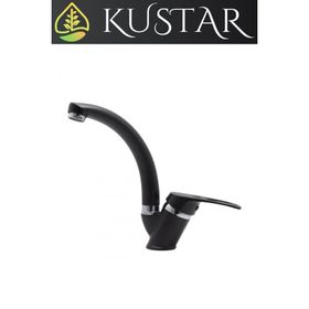 Kustar Sema Siyah Kısa Mix Aç Kapa Banyo Lavabo Bataryası