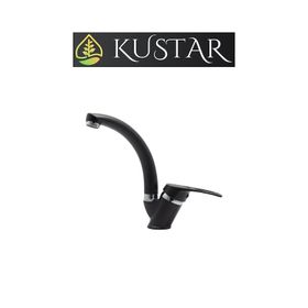 Kustar Sema Siyah Kısa Mix Aç Kapa Banyo Lavabo Bataryası
