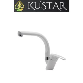 Kustar Tyal Beyaz Kısa Mix Aç Kapa Banyo Lavabo Bataryası