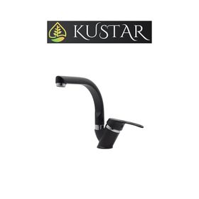 Kustar Tyal Siyah Kısa Mix Aç Kapa Banyo Lavabo Bataryası