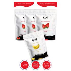 Kut 3x20 gr Dondurularak Kurutulmuş Çilek + 20 gr Muz