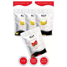 Kut 3x20 gr Dondurularak Kurutulmuş Muz ve 20 gr Çilek