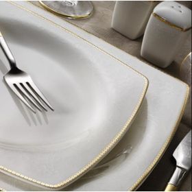 Kütahya 1074121 62 Parça Altın Bone Mare Yemek Takımı
