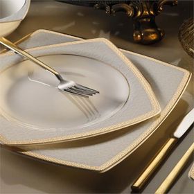 Kütahya Porselen 10363 Bone Mare 62 Parça Desenli Yemek Takımı