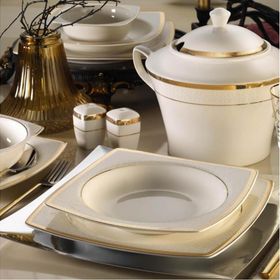 Kütahya Porselen 10363 Bone Mare 62 Parça Desenli Yemek Takımı