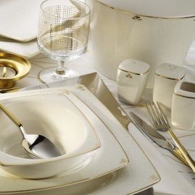 Kütahya Porselen 1074821 Bone Mare 62 Parça Altın Yemek Takımı