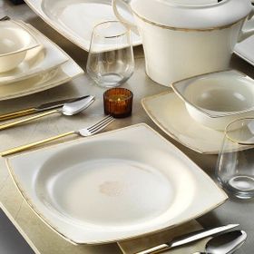 Kütahya Porselen 1074821 Bone Mare 62 Parça Altın Yemek Takımı
