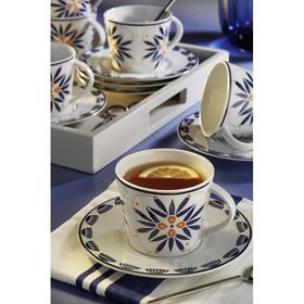 Kütahya Porselen 12446 Renkli 6 Kişilik Çay Fincan Takımı