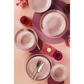 Kütahya Porselen 24 Parça Hera Pearl Pembe Yemek Seti