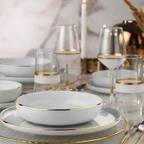 Kütahya Porselen 5001274919 Moderna Altın File 48 Parça 12 Kişilik Yemek Takımı