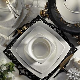 Kütahya Porselen 955920 Platin Yaldızlı 62 Parça 12 Kişilik Yemek Takım