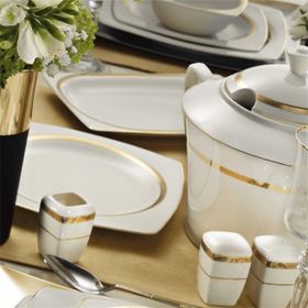 Kütahya Porselen 9675 Bone Mare 62 Parça Desenli Yemek Takımı