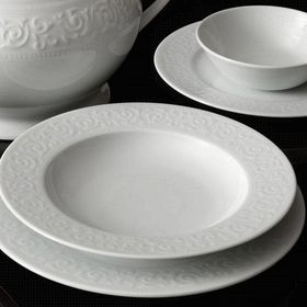 Kütahya Porselen Açelya 48 Prç 12 Kişilik Beyaz Yemek Takımı