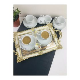 Kütahya Porselen Beyaz 6 Kişilik Kahve Fincan Takımı