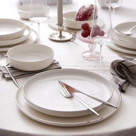 Kütahya Porselen Bone Crest Platin File 24 Parça Yemek Takımı