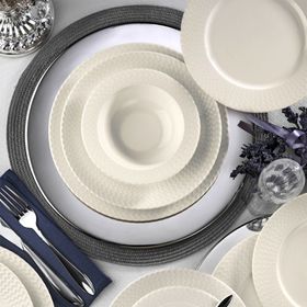 Kütahya Porselen Bone İron 24 Parça Yemek Takımı