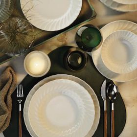 Kütahya Porselen Bone Lilyum Sade 24 Parça Yemek Takımı