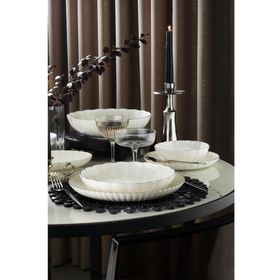 Kütahya Porselen Bone Luz Form Platin 27 Parça 6 Kişilik Yemek Takımı