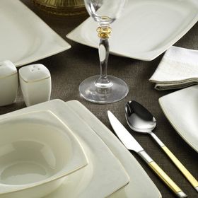 Kütahya Porselen Bone Mare 53 Parça 9850 Desenli Yemek Takımı