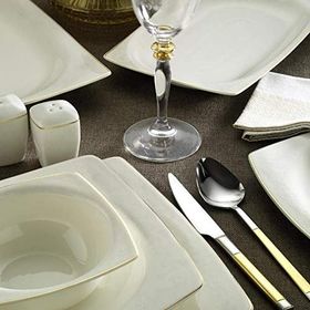 Kütahya Porselen Bone Mare 53 Parça 9850 Desenli Yemek Takımı