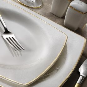Kütahya Porselen Bone Mare 62 Parça Dekor 1074121 Yemek Takımı
