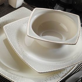 Kütahya Porselen Bone Mare 62 Parça Platin 1175020 Yemek Takımı
