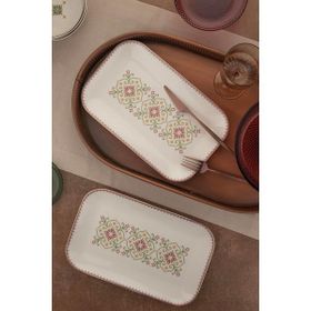 Kütahya Porselen Bone Minas Goblen 2 Parça 32x20 cm Kayık Tabak